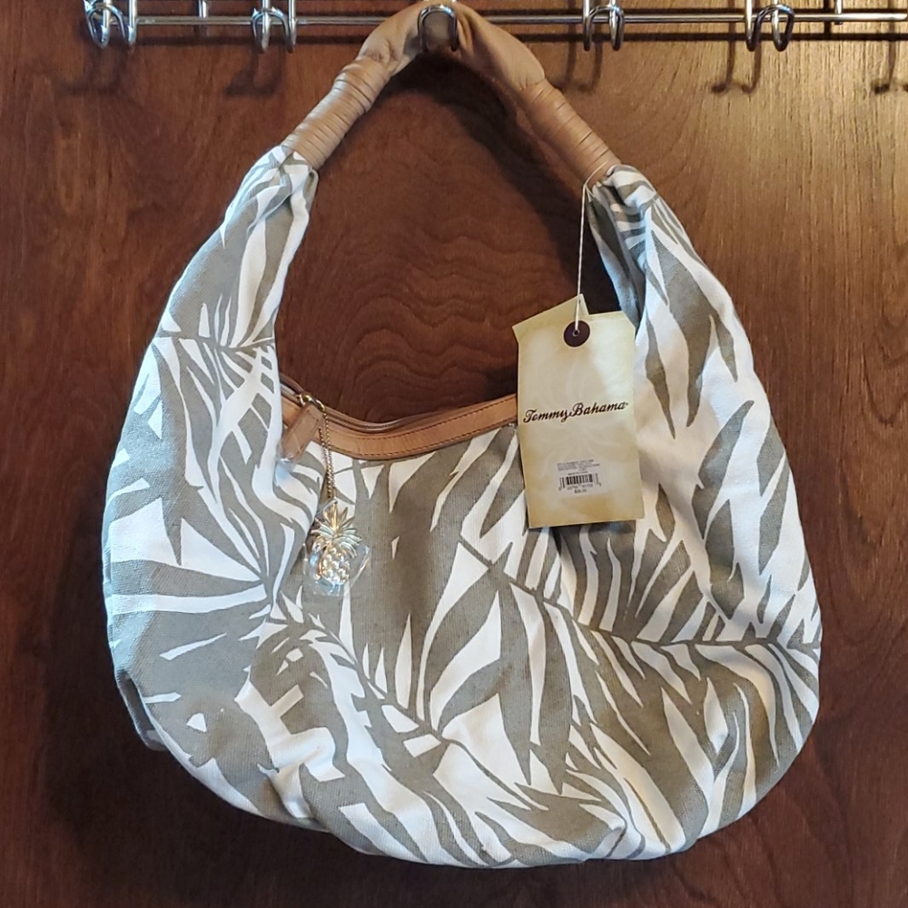 NWT Tommy Bahama Palm Strip Hobo